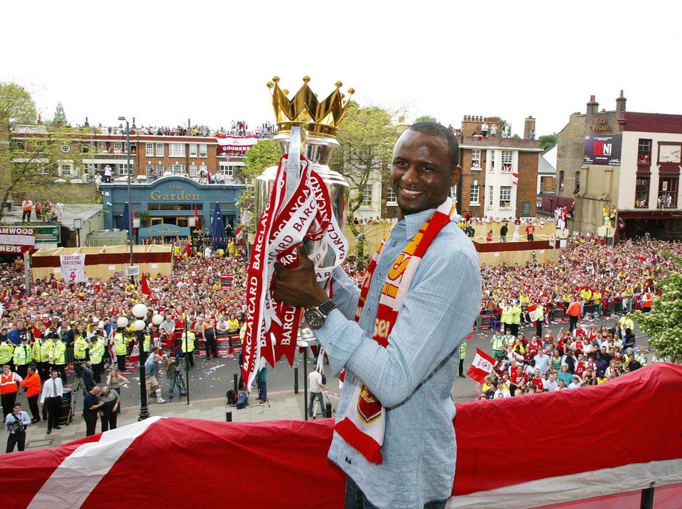Patrick Vieira lifted the Premier League title three times as an Arsenal player (PA)