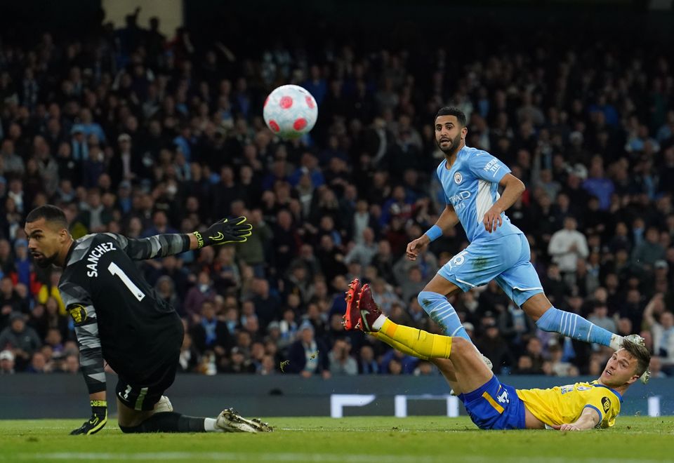 Riyad Mahrez was on target as City moved back to the top with a 3-0 win over Brighton on Wednesday (Martin Rickett/PA)