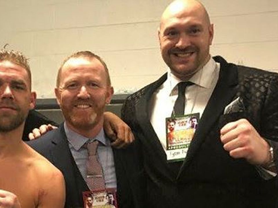 Boxer Billy Joe Saunders, Anthony Fitzpatrick (centre) and Tyson Fury