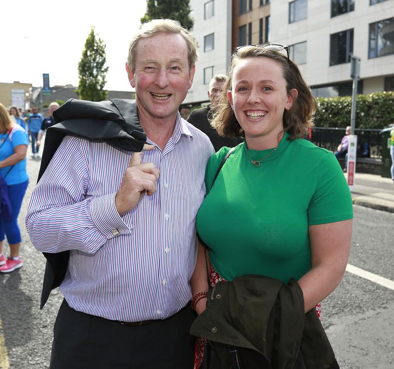 Former Taoiseach Enda Kenny with his daughter Aoibhinn. Photo: Damien Eagers