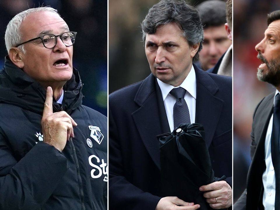 Claudio Ranieri (left) is the latest manager sacked by Gino Pozzo, following the likes of Quique Sanchez Flores (right) (Martin Rickett/Nick Potts/PA)