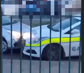 Footage of a garda car being rammed in West Dublin