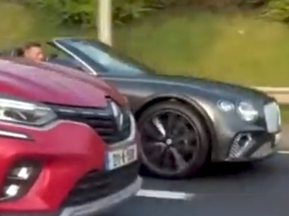 Screenshot from the clip of Conor McGregor being pulled over on the M4