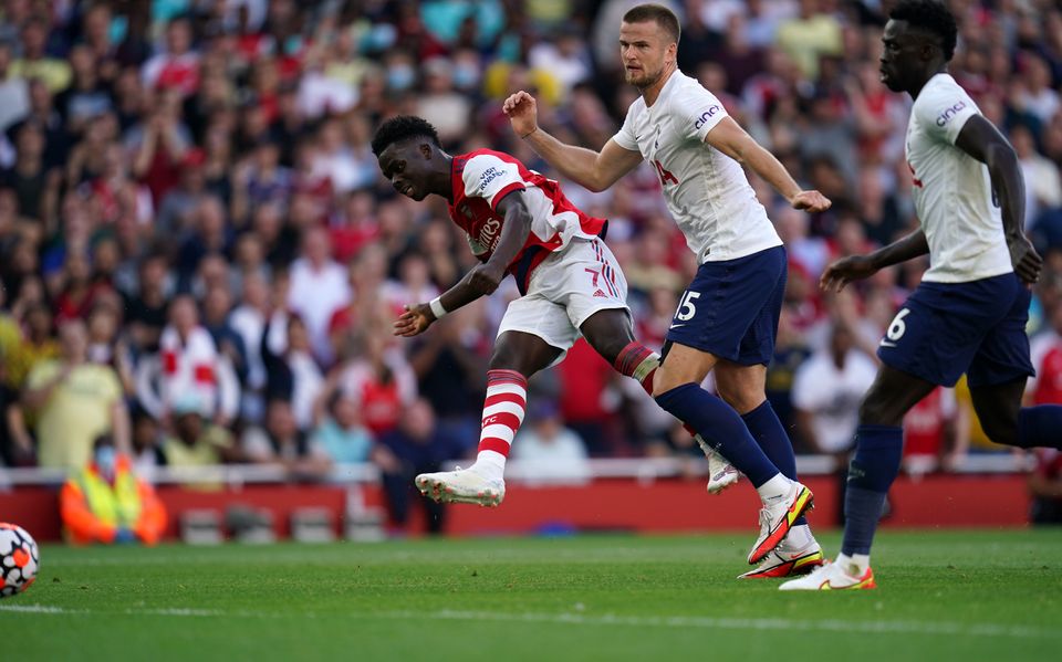 Bukayo Saka scored the third goal as Arsenal beat Tottenham 3-1 earlier this season. (Nick Potts/PA)