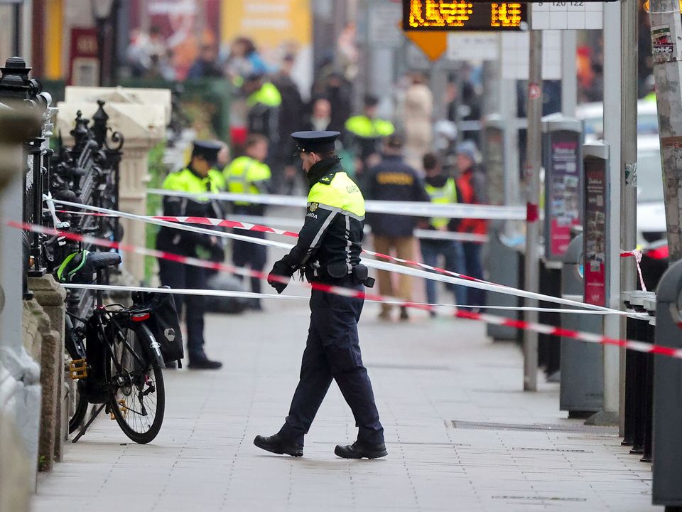 The scene on Parnell Square East following last week's stabbing attack. Picture: Gerry Mooney