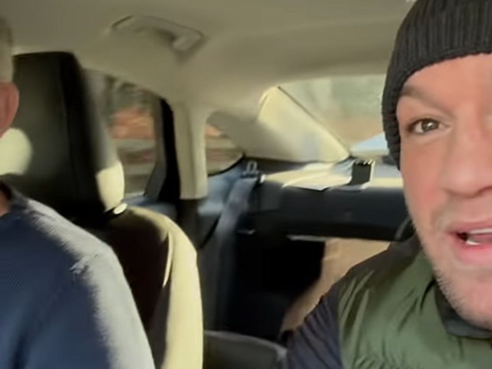 Conor gets a lift home after the accident