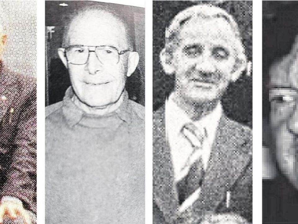 From left: Fr Tom O'Byrne. Fr Senan Corry, Edward Baylor and Fr 'Alo' Flood