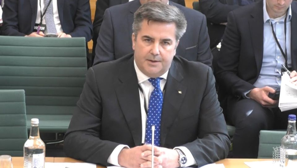 Peter Hebblethwaite answering questions in front of MPs (House of Commons/PA)