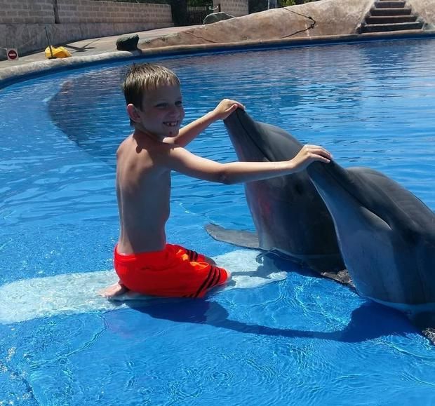 Callum on holiday in Tenerife when he was seven