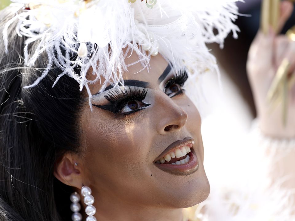 Drag Artist Cherry Valentine on Ladies Day during the Cazoo Derby Festival 2022 at Epsom Racecourse, Surrey. Picture date: Friday June 3, 2022.