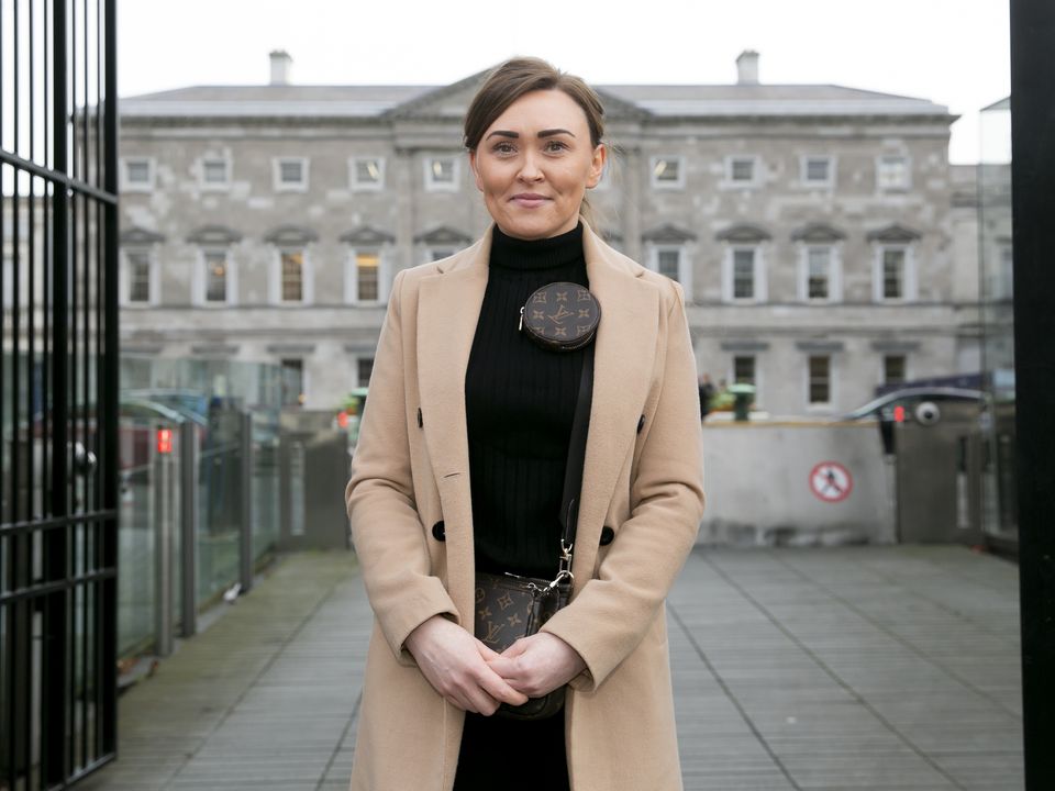 Paediatric nurse Sylvia Chambers attended a Joint Health Committee meeting in Leinster House to discuss the welfare and safety of workers and patients in the public health service. Photo: gareth Chaney/ Collins Photos