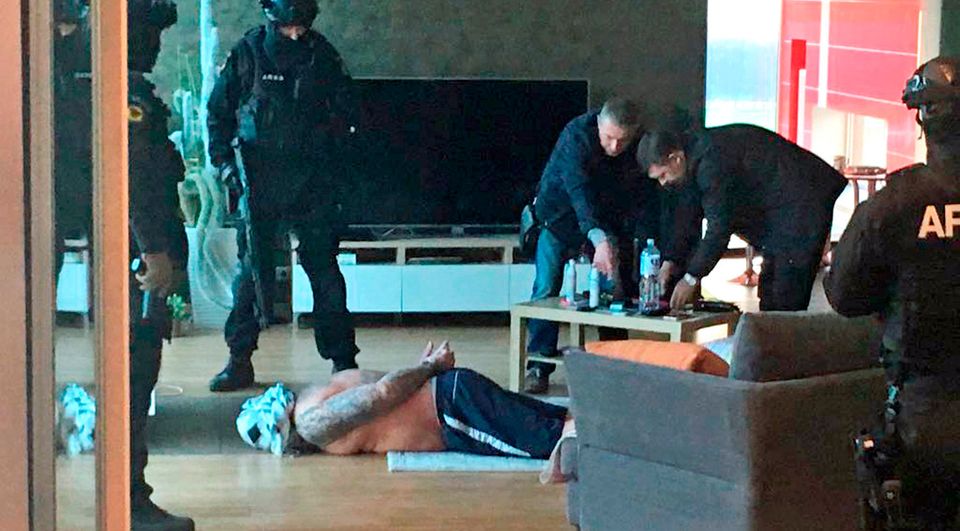 James Mulvey being arrested at gunpoint by Lithuanian special forces in 2017