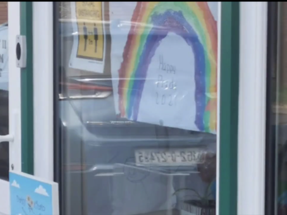 Self-styled ‘citizen journalist’ and far-right agitator Philip Dwyer had an exchange with creche staff over a children’s rainbow painting in the window