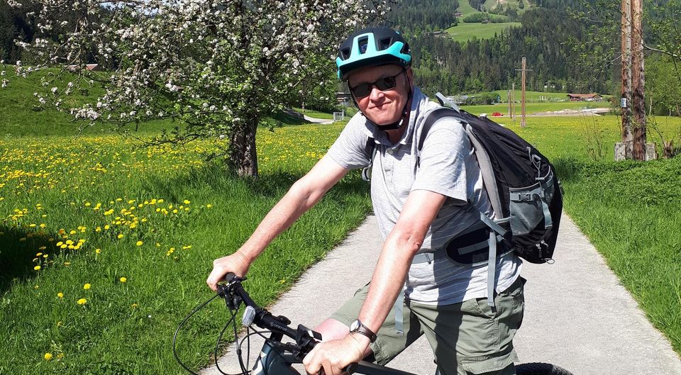 Jim e-biking in Austria last month