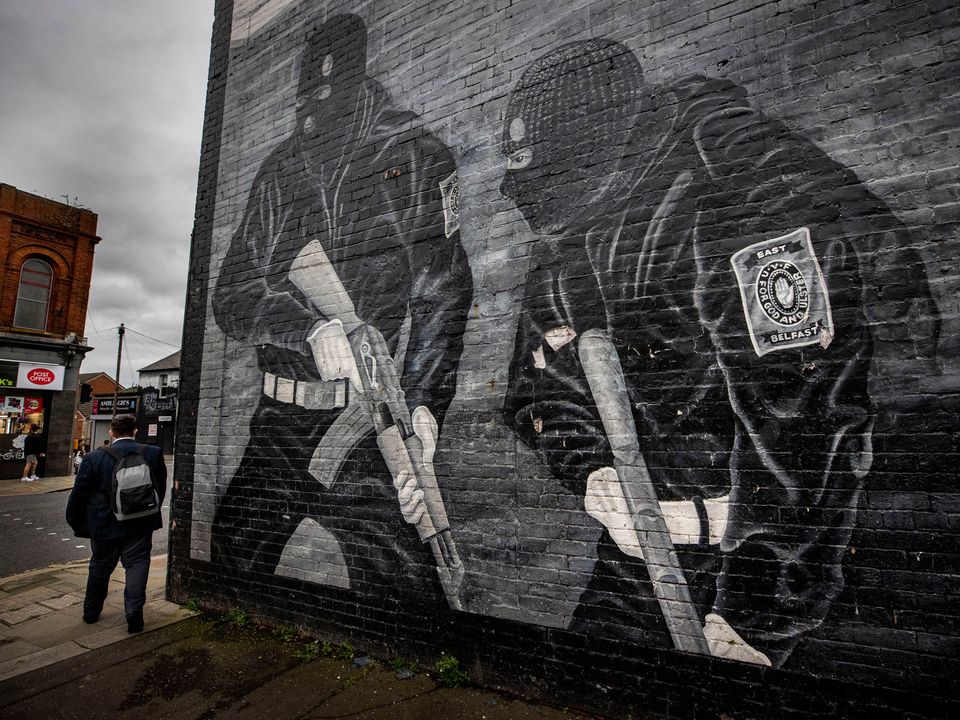 UVF mural in east Belfast where the organisation is still heavily involved in crime