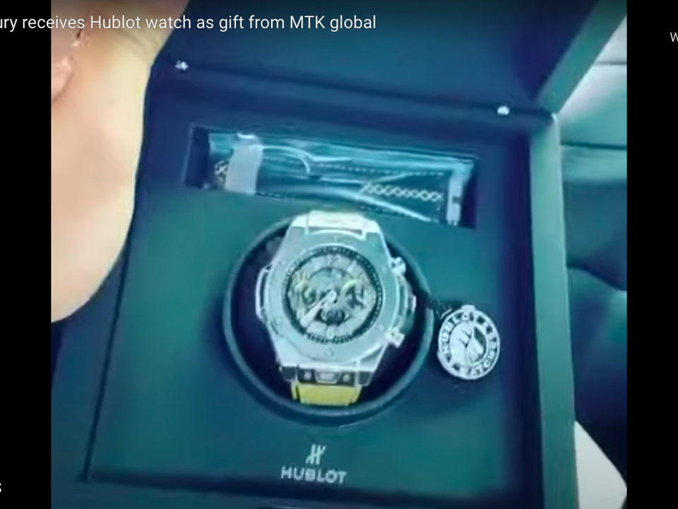 The Hublot watch given to Tyson Fury