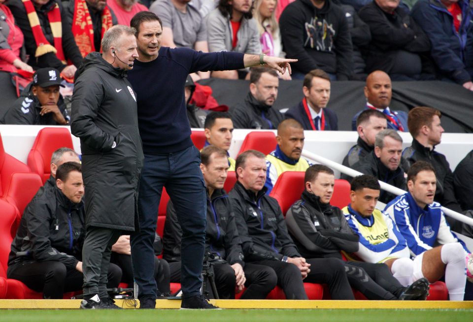 Frank Lampard was not happy with the refereeing at Anfield (Peter Byrne/PA)