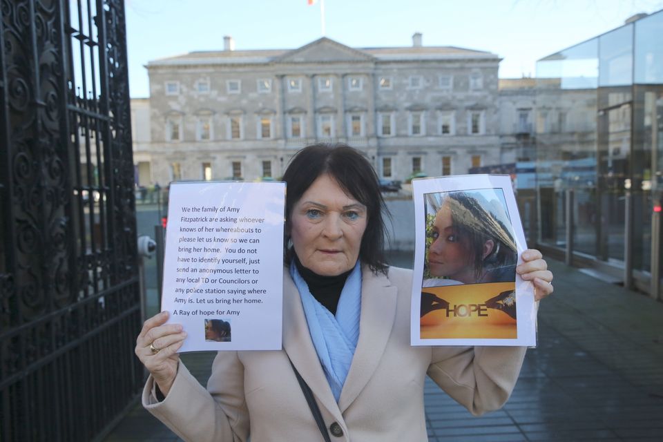 Christine Kenny aunt of missing Irish teen Amy Fitzpatrick delivering letters requesting the Irish government to intervene on the family’s behalf as she has been missing for 15 years now. Photo: Gareth Chaney/ Collins Photos