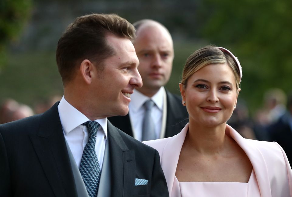 Chelsea fan and billionaire Nick Candy, left, with wife Holly Valance (Gareth Fuller/PA)
