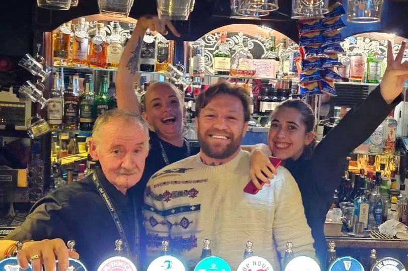 McGregor behind the Harkin’s bar