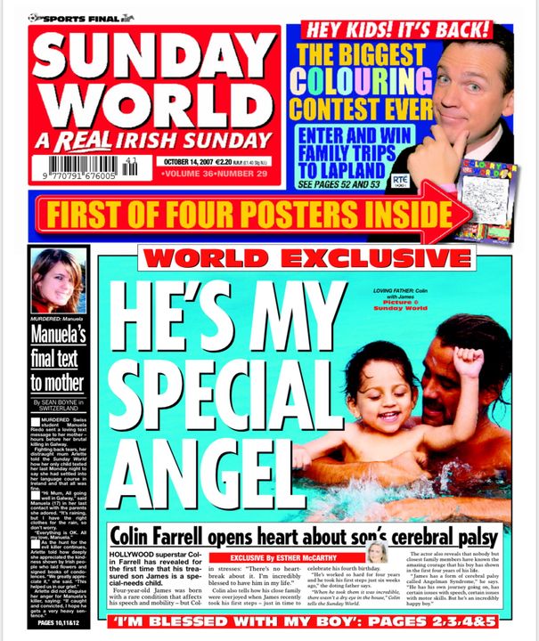 Colin spoke to Esther McCarthy in 2007 to reveal his son's syndrome