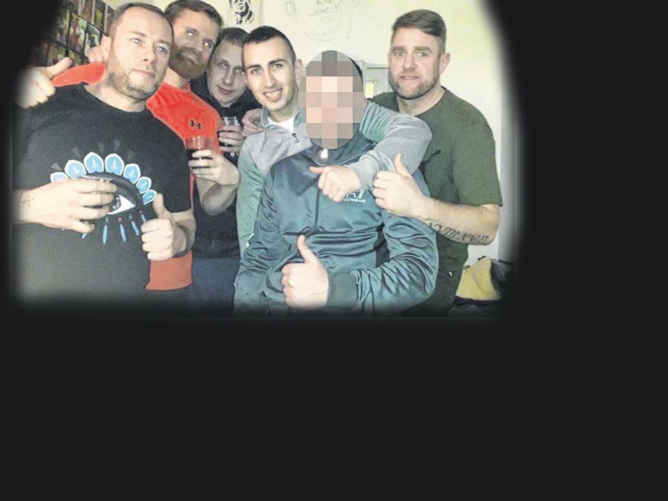 Trevor Byrne - Trevor Byrne (third from left) pictured celebrating his 40th birthday with (from left to right) Kevin Gibson, Graham Gardiner, Glen Thompson, Stephen Keenan and Robert Browne in Mountjoy jail