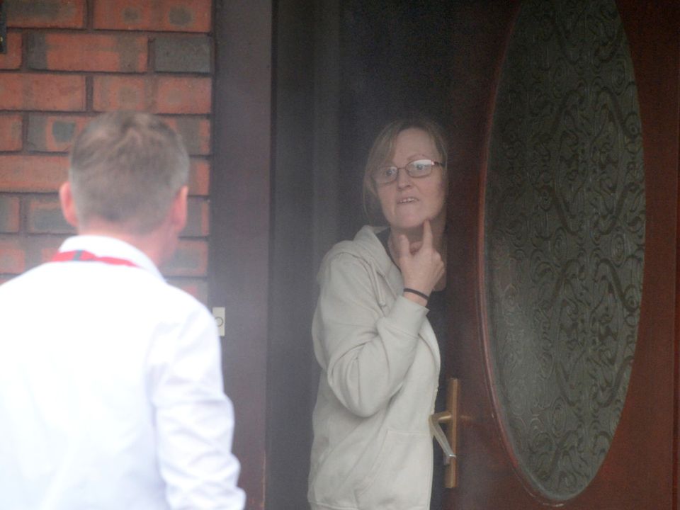Bridget Kenneally who was jailed for two years for the physical and mental abuse of her step daughter Cora Desmond from age 6 to 16. Kenneally pleaded guilty to one count of assault. Seen here back at her home following her release from prison.