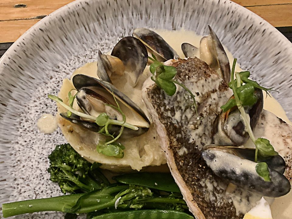 The pan-roasted hake