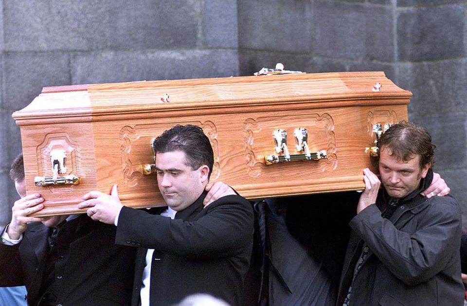 McArdle (left) at Kelly-Ann’s funeral