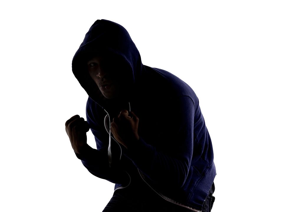 Shadow boxing. Stock image