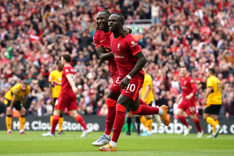 Sadio Mane, right, got Liverpool’s first goal (Peter Byrne/PA)