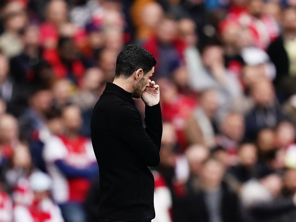 Arsenal manager Mikel Arteta during the Premier League match at the Emirates Stadium, London (PA)