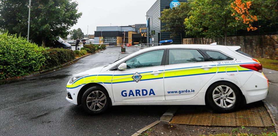 Gardaí at the scene of the stabbing in Liffey Valley