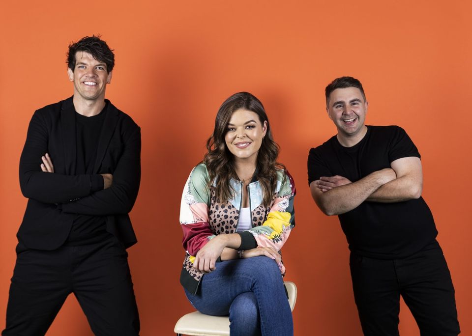 Doireann Garrihy and her co-hosts on 2FM Breakfast Donncha O’Callaghan and Carl Mullan.