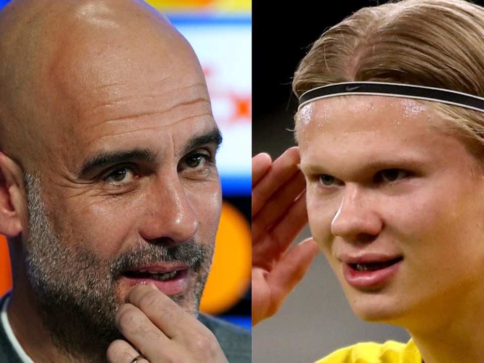 Pep Guardiola is not yet able to talk about Erling Haaland (PA)