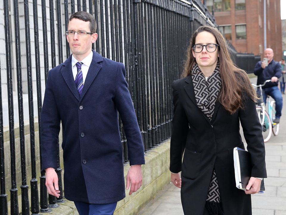 Enoch Burke and his sister Ammi  leaving the High Court this afternoon. Picture: Collins Courts