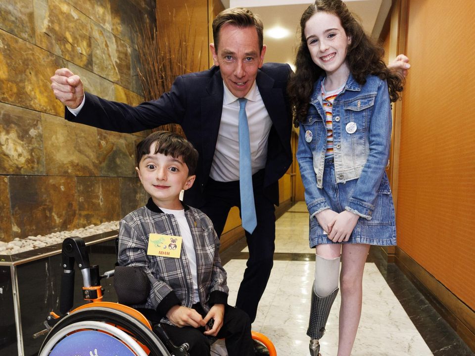 Ryan Tubridy with Adam King and Saoirse Ruane bakstage ahead of his final Late Late Show. Photo: Andres Poveda.