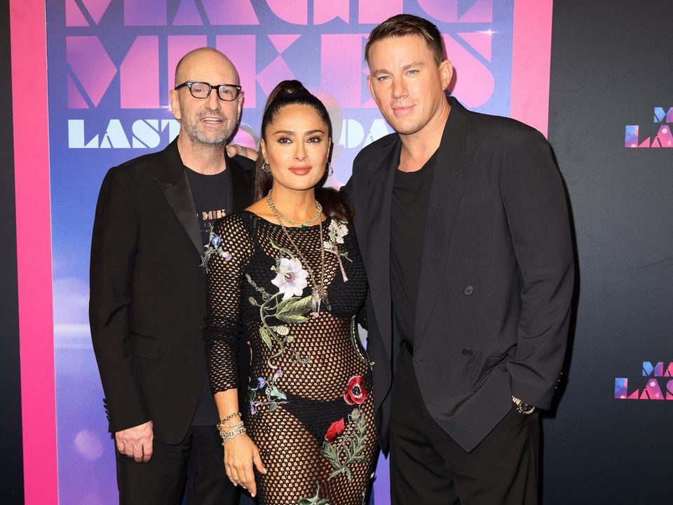 Salma and Channing with director Steven Soderbergh
