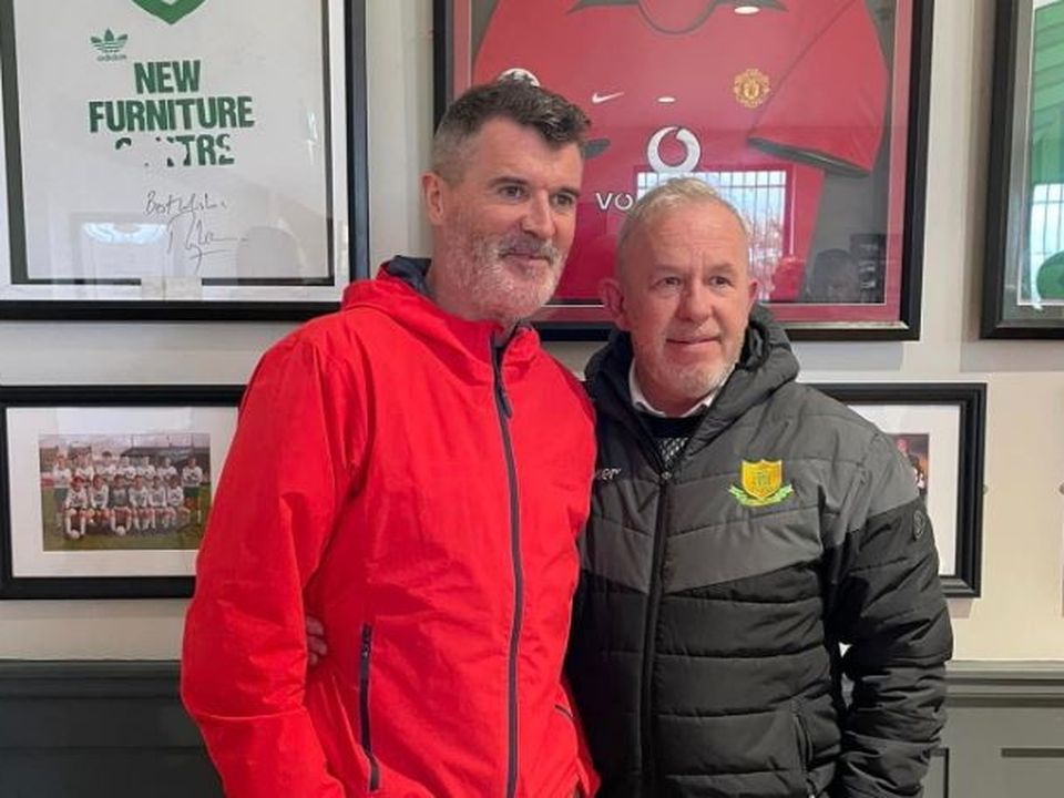 Roy Keane visited his boyhood club Rockmount AFC yesterday.