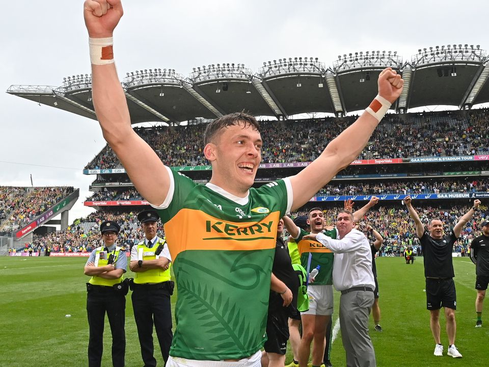 David Clifford of Kerry celebrates Kerry's All-Ireland win this year. Photo: Ramsey Cardy/Sportsfile
