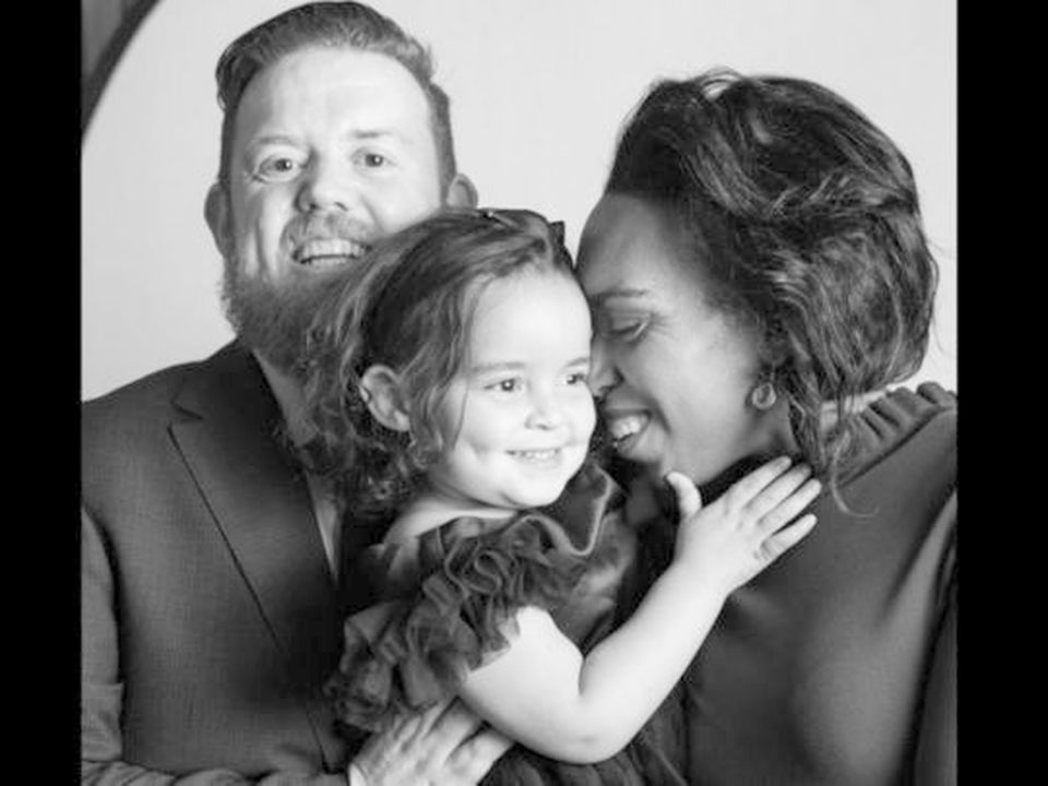 Maurice Barron and his wife Kandice with four-year-old daughter, Ava