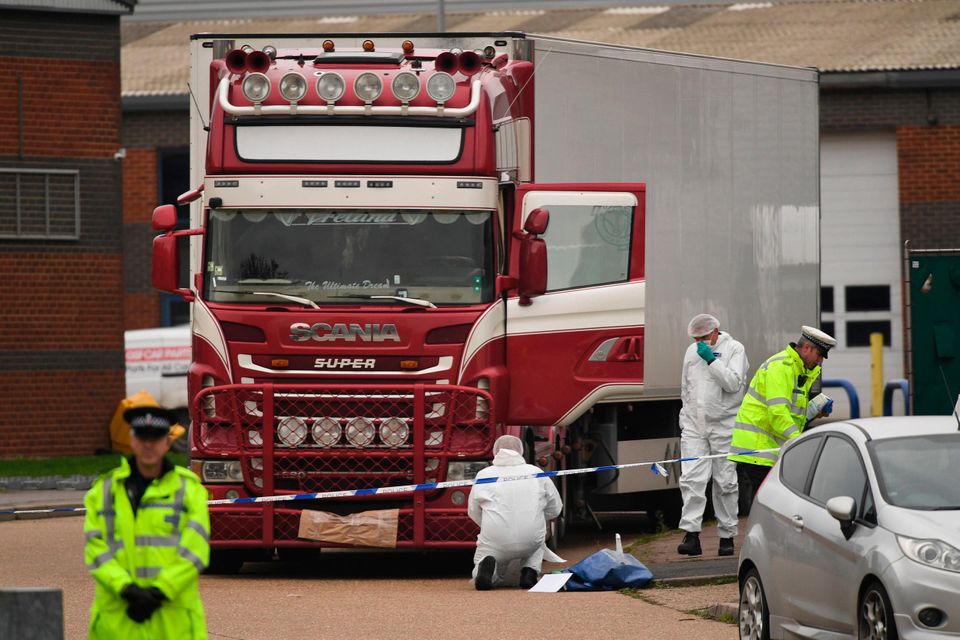 Thirty-nine Vietnamese migrants were found dead in a lorry trailer in Essex.