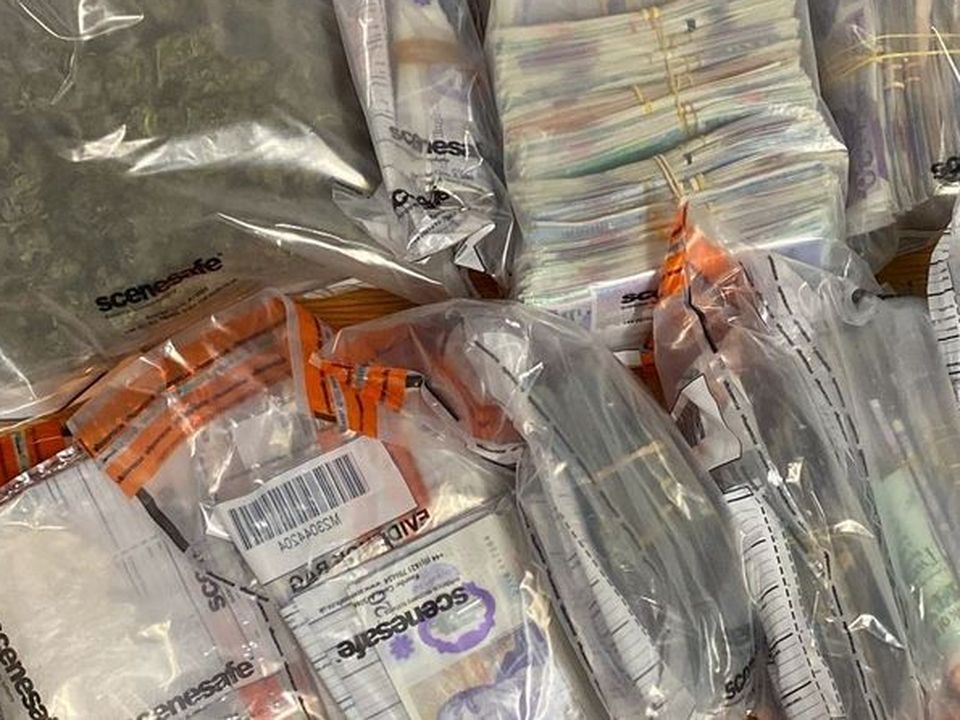 Cash and drugs seized during the operation in East Belfast