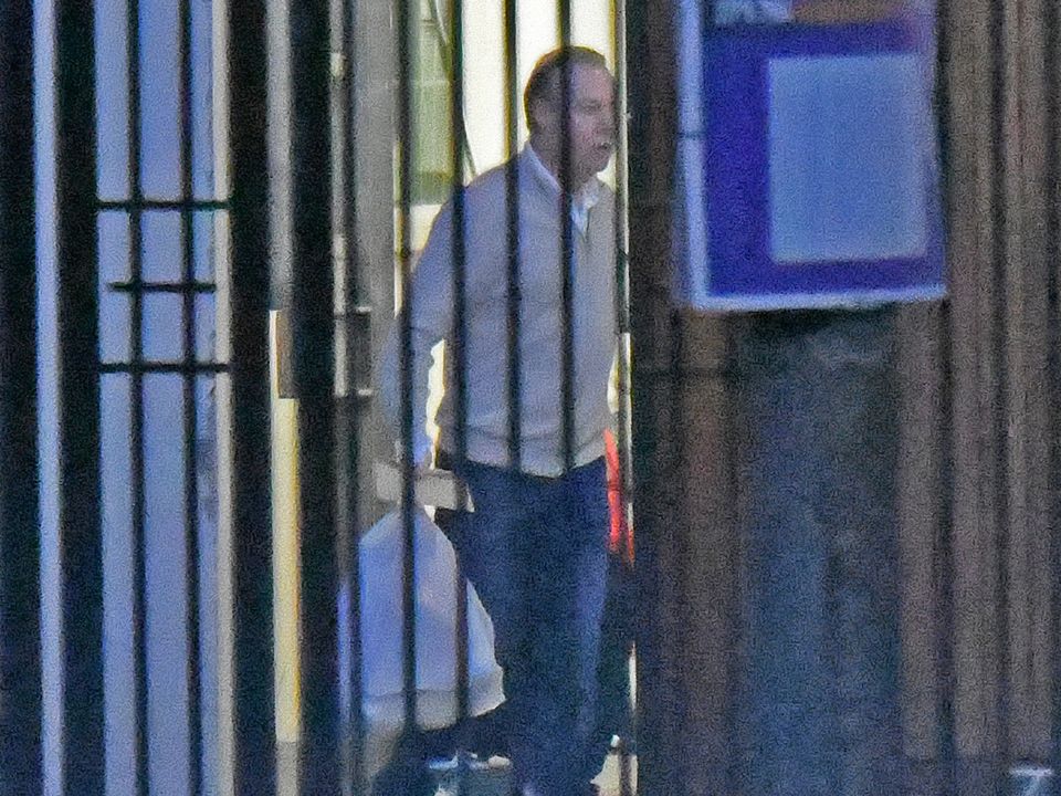 Mansfield was seen carrying two plastic bags as he walked from the prison before he was collected by a blonde