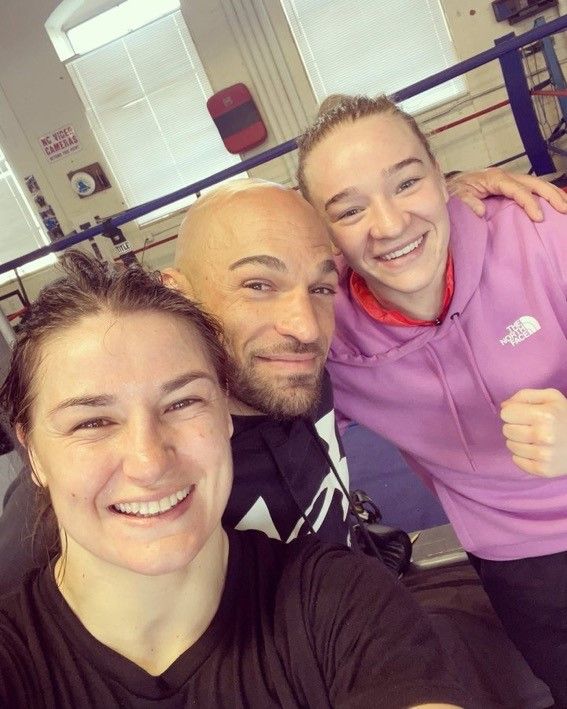 Amy Broadhurst with Katie Taylor