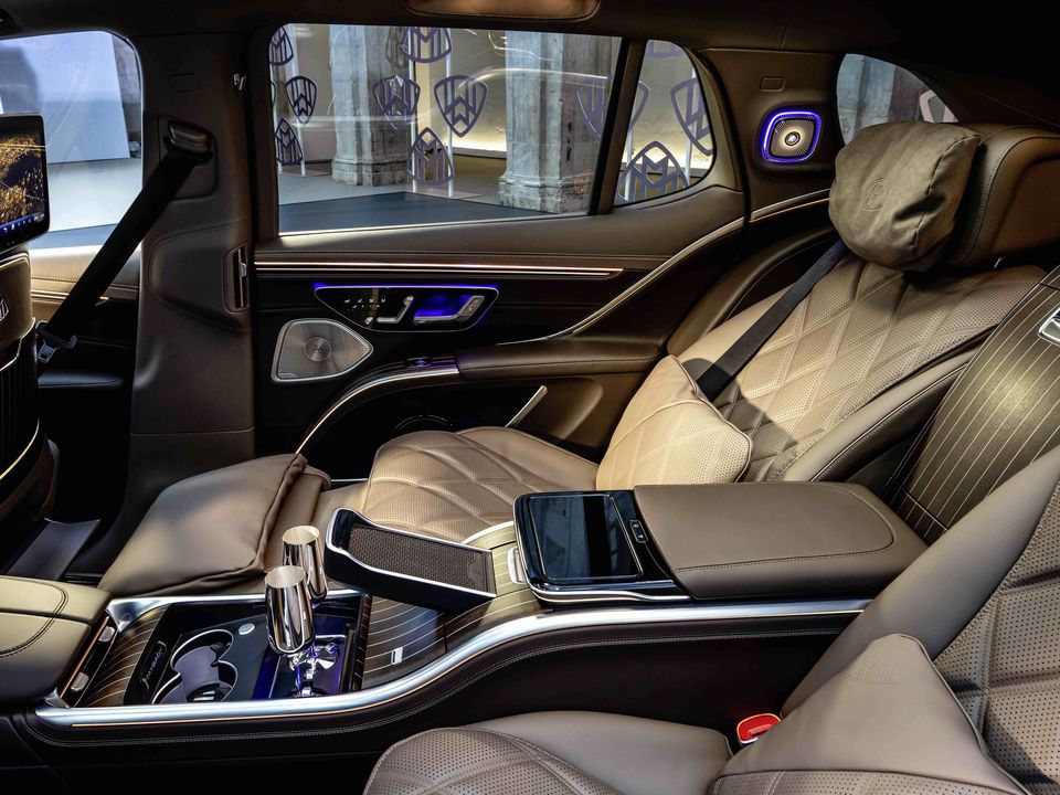 The interior of the all-electric Mercedes-Maybach EQS SUV
