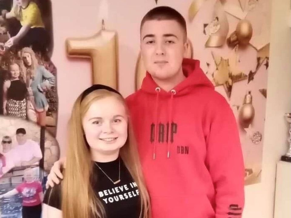 Sinead with her brother Anthony on her 16th birthday