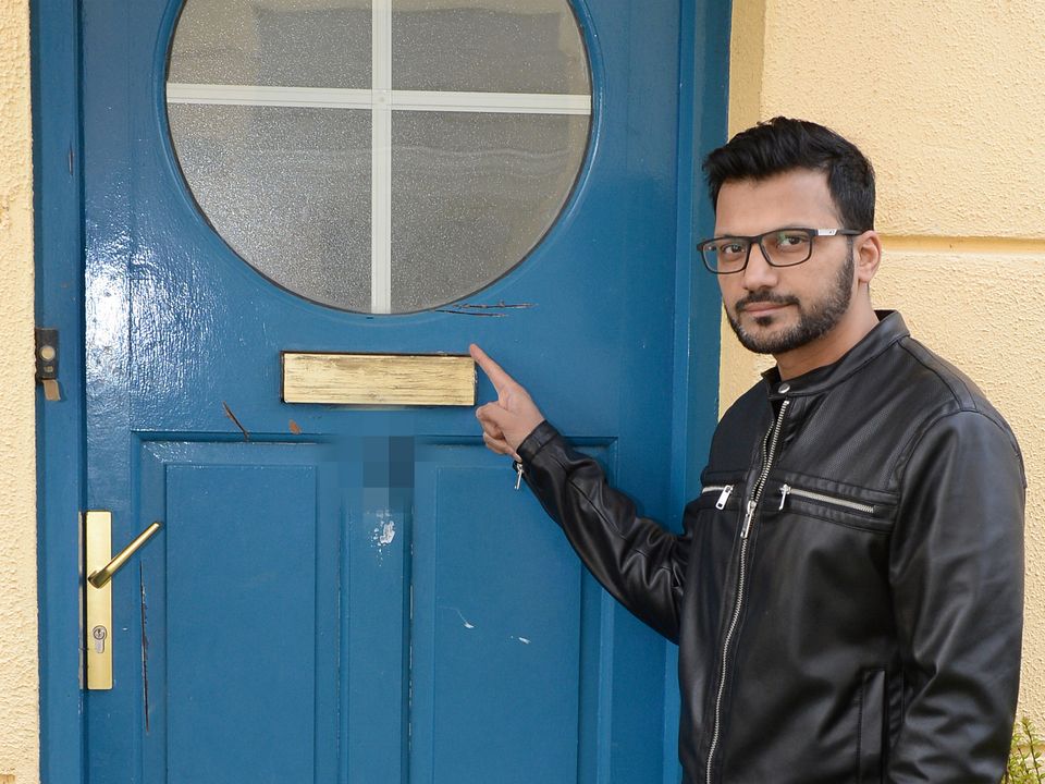 Dr Raheel Bethel at his front door
