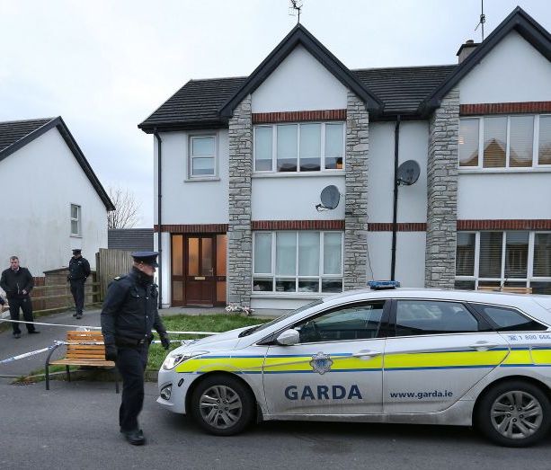 Gardaí at the scene in Killygordon, Co Donegal, after Jasmine McMonagle was killed. Photo: Margaret McLaughlin