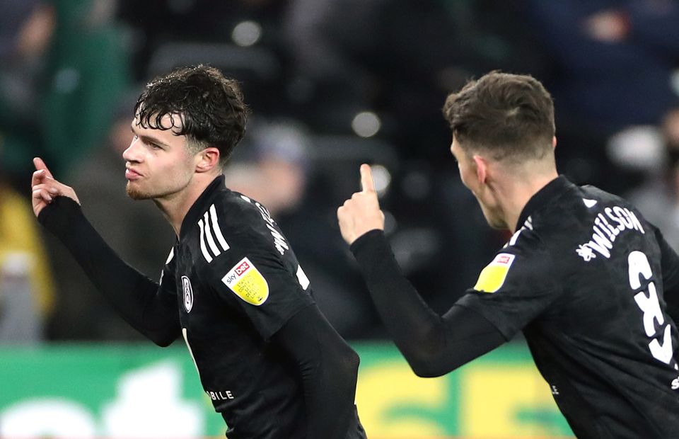 Neco Williams, left, pictured celebrating scoring for Fulham at Swansea, has helped the London club back into the Premier League (Bradley Collyer/PA)